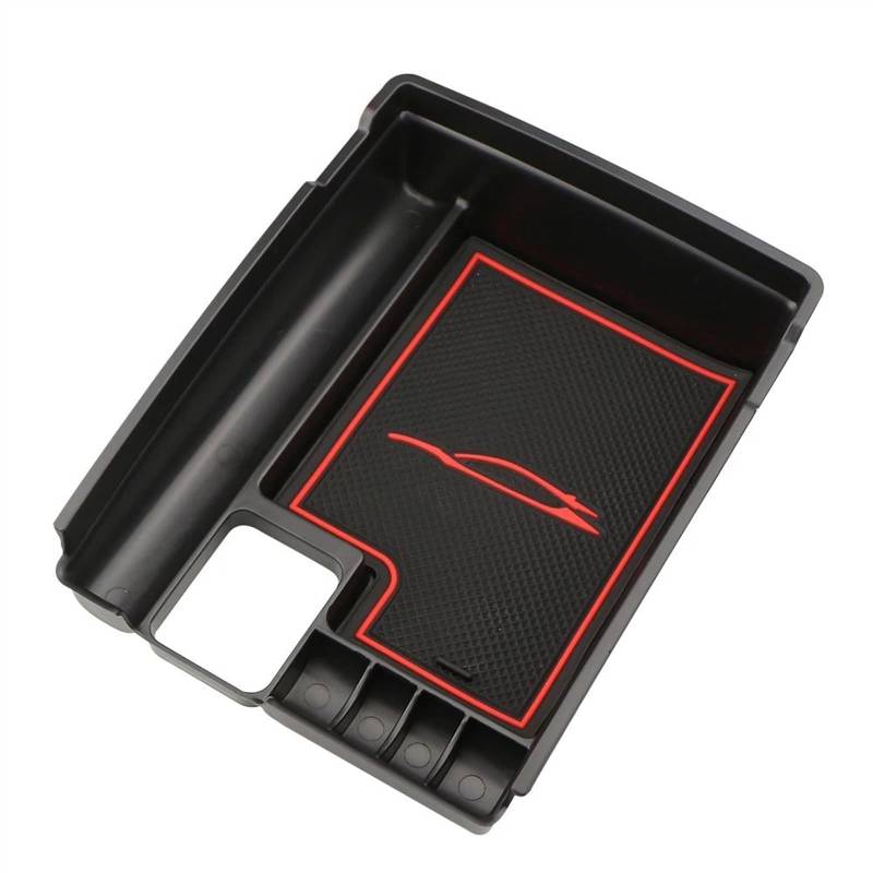CEWSUIO Mittelkonsole Aufbewahrungsbox Kompatibel Mit Nissan Für X-Trail T32 Für Rogue 2014 2015 2016 2017 2018 2019 2020 Auto Zentrale Steuerung Armlehne Lagerung Box(Red Pads) von CEWSUIO
