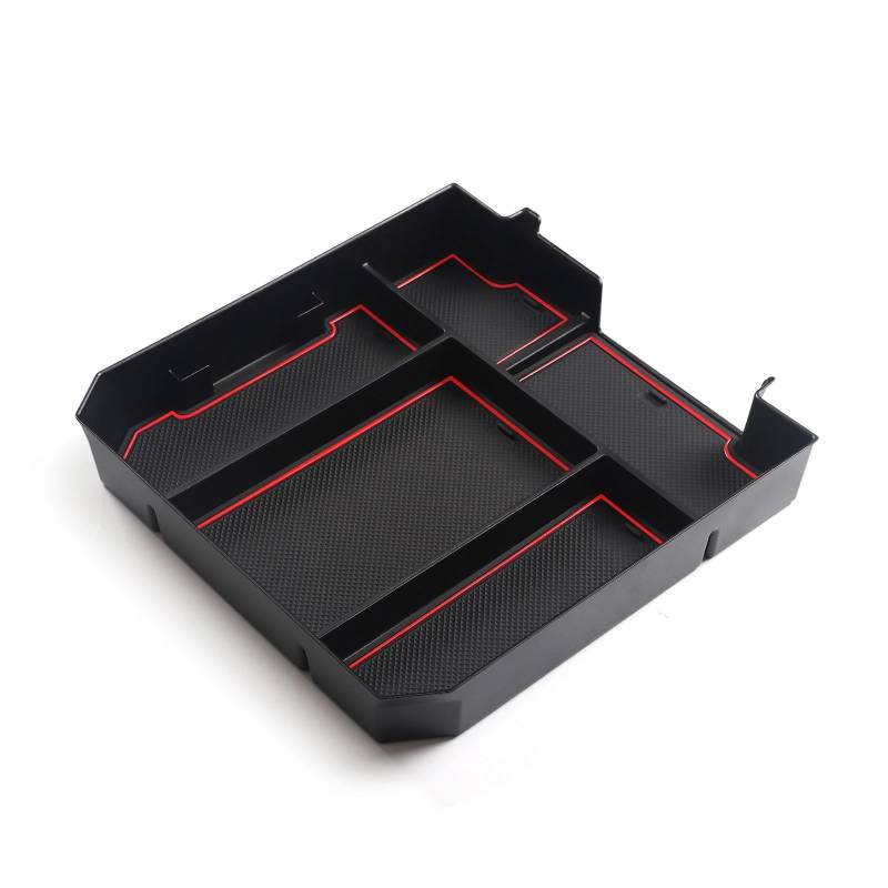 CEWSUIO Mittelkonsole Aufbewahrungsbox Kompatibel Mit Toyota Für Tundra 2022 Auto Konsole Armlehne Box Auto Armlehne Zentrum Lagerung Box Container Center Konsole Armlehne Lagerung Box(Red) von CEWSUIO