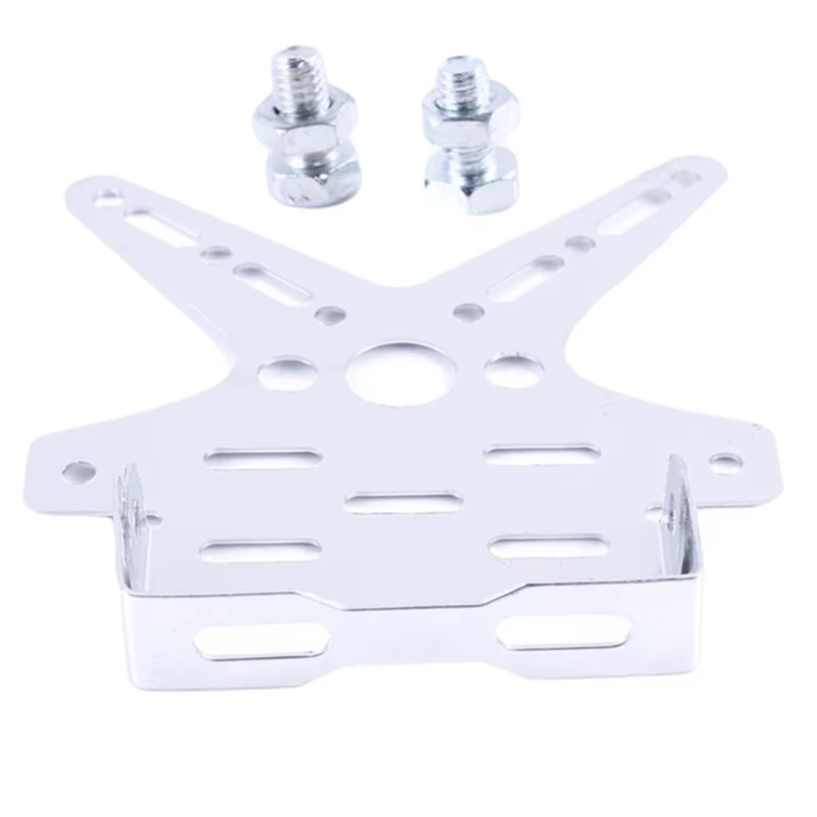 CEWSUIO Universal Aluminium Legierung Motorrad Hinten Nummernschild Rahmen Motorrad Roller Nummernschild Halter Ersatz Und Upgrade Teile Kennzeichenhalter Motorrad(Silver) von CEWSUIO