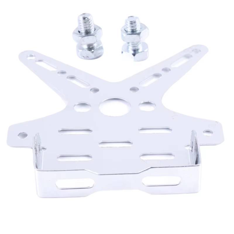 CEWSUIO Universal Aluminium Legierung Motorrad Hinten Nummernschild Rahmen Motorrad Roller Nummernschild Halter Ersatz Und Upgrade Teile Kennzeichenhalter Motorrad(Silver) von CEWSUIO