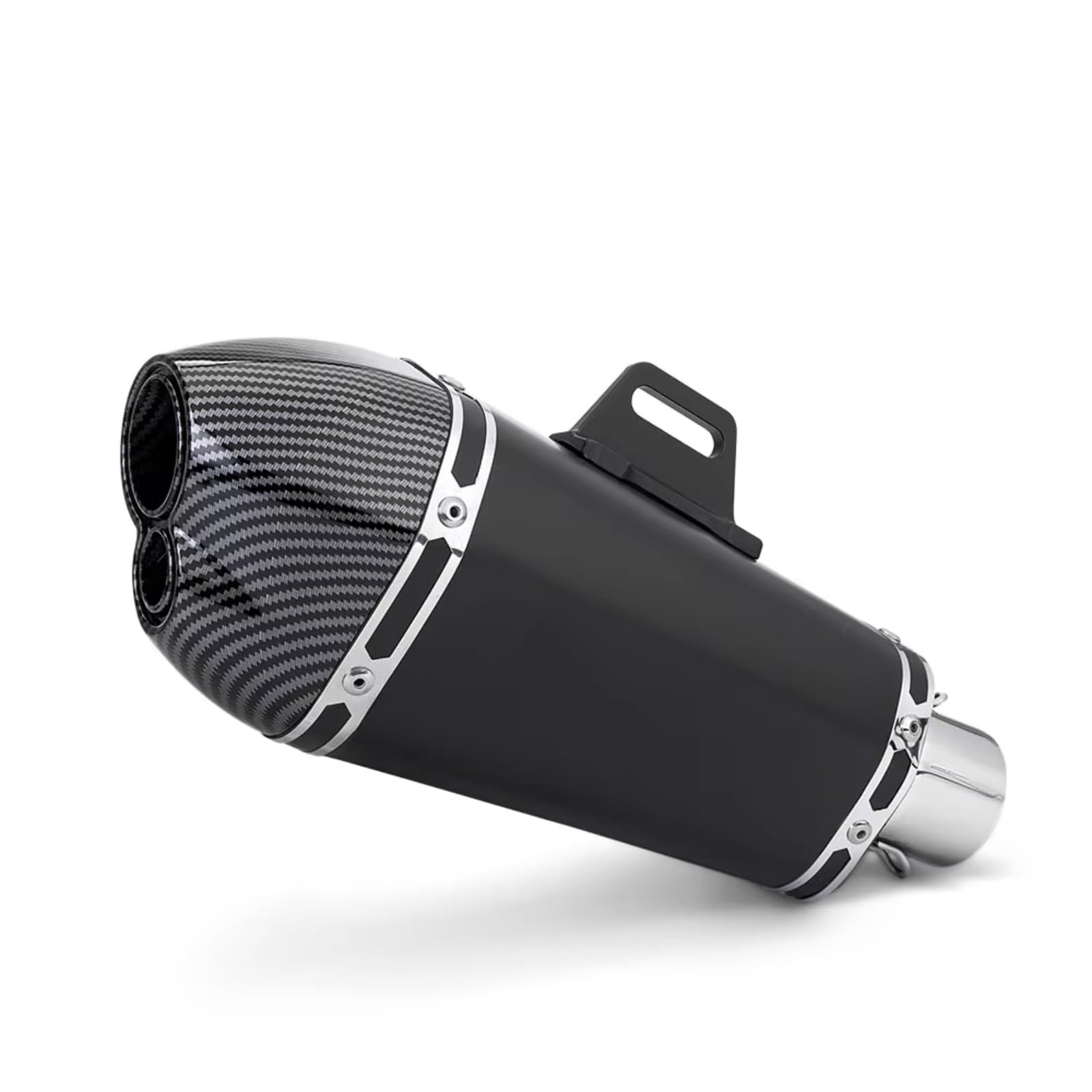 CFAYRLMS Auspuffendrohr Für ADV150 Für PCX Motorradzubehör 51MM Universal-Motorrad-Auspuffschalldämpfer Ändern Doppelloch-Endrohr(Type B) von CFAYRLMS