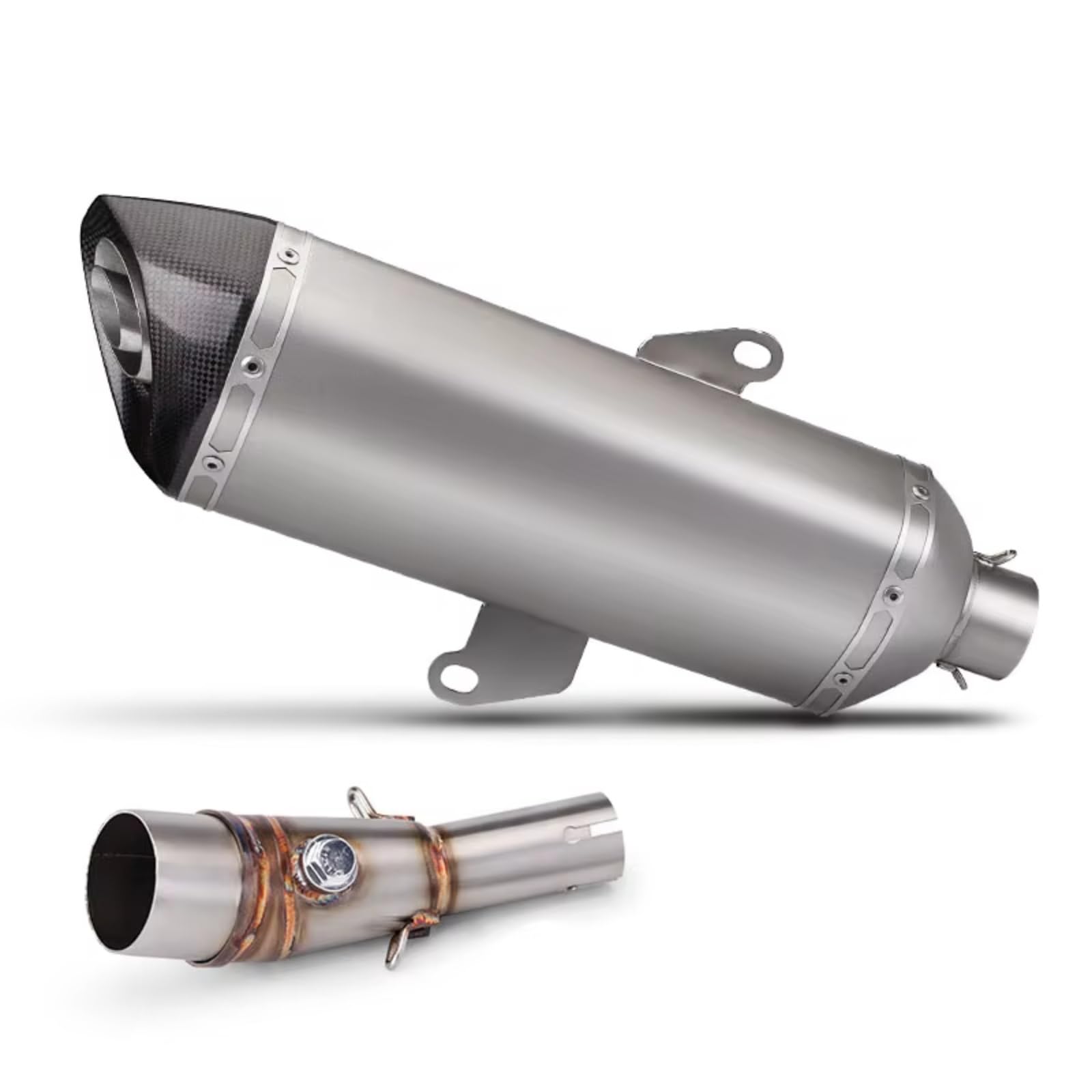 CFAYRLMS Auspuffendrohr Für ADV350 2022 2023 2024 Motorradauspuff Modifizieren Sie Das Mittlere Verbindungsrohr Mit Carbon-Spitzen-Schalldämpfer-Motorrad-Auspuffrohr(Type B) von CFAYRLMS