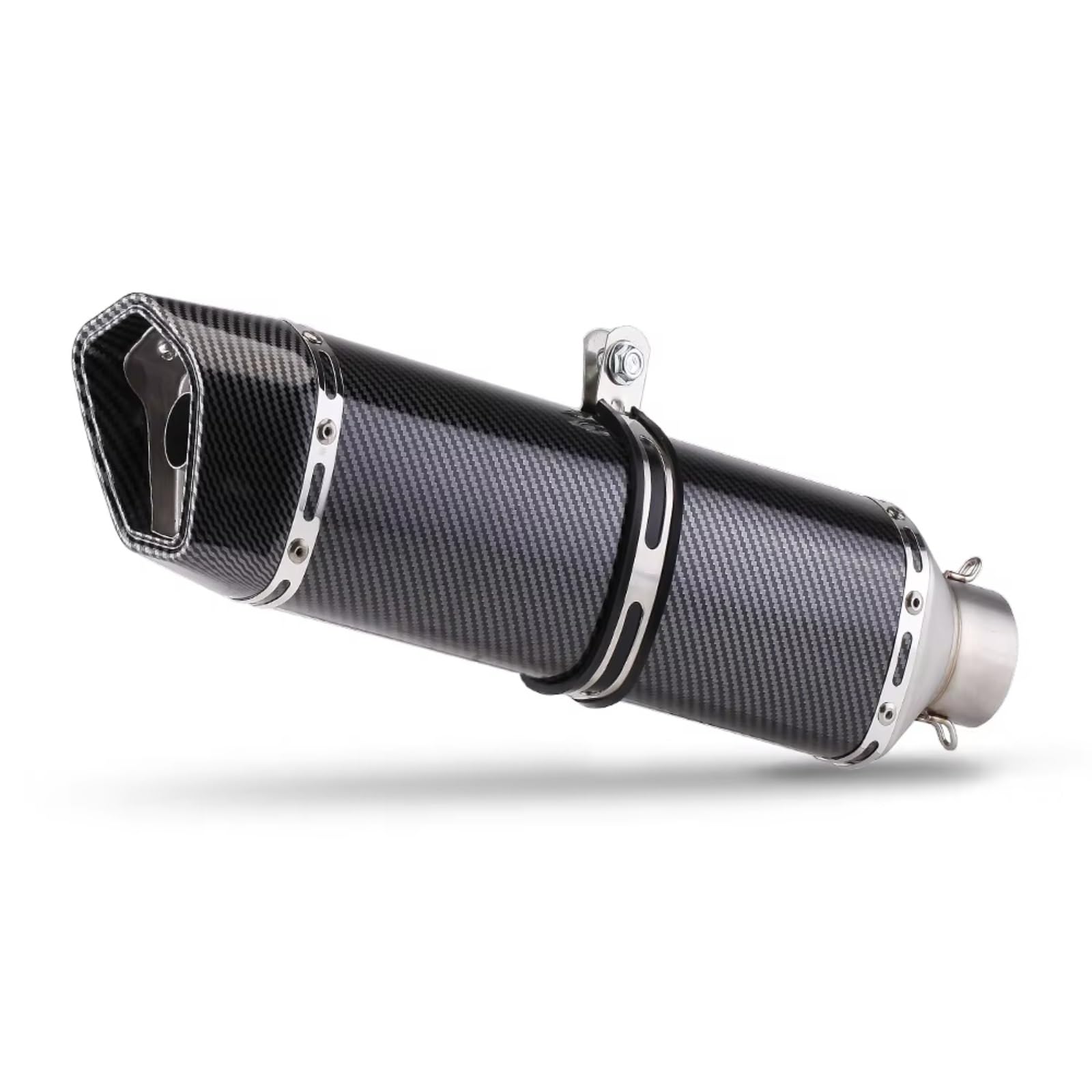 CFAYRLMS Auspuffendrohr Für CBR400R 51mm Motorradzubehör Motorradauspuff Modifizieren Schalldämpferrohr 380MM Edelstahl Slip‑on Schalldämpfer(Type C) von CFAYRLMS