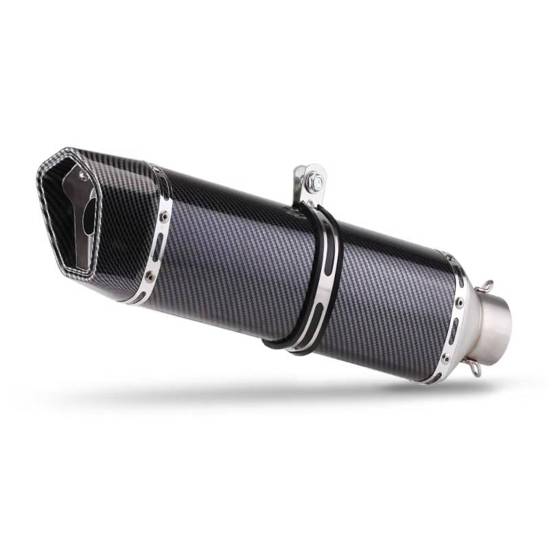 CFAYRLMS Auspuffendrohr Für CBR400R 51mm Motorradzubehör Motorradauspuff Modifizieren Schalldämpferrohr 380MM Edelstahl Slip‑on Schalldämpfer(Type C) von CFAYRLMS