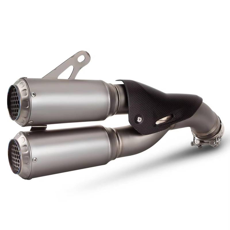 CFAYRLMS Auspuffendrohr Kompatibel Mit Ducati Für Panigale 959 2016 2017 2018 2019 2020 Motorradauspuff Slip-On-Line-Rennauspuff Carbon-Abdeckung Doppelauslass-Schalldämpfer-Kit von CFAYRLMS