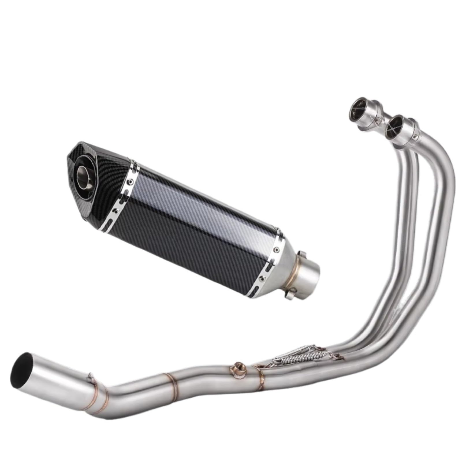 CFAYRLMS Auspuffendrohr Kompatibel Mit Yamaha Für R3 Für MT03 2015 2016 2017 2018 2019 2020 2021 2022 2023 2024 51 Mm Motorradauspuff Vorne Verbindungsrohr Schalldämpfer Modifiziertes Rohr(Type D) von CFAYRLMS