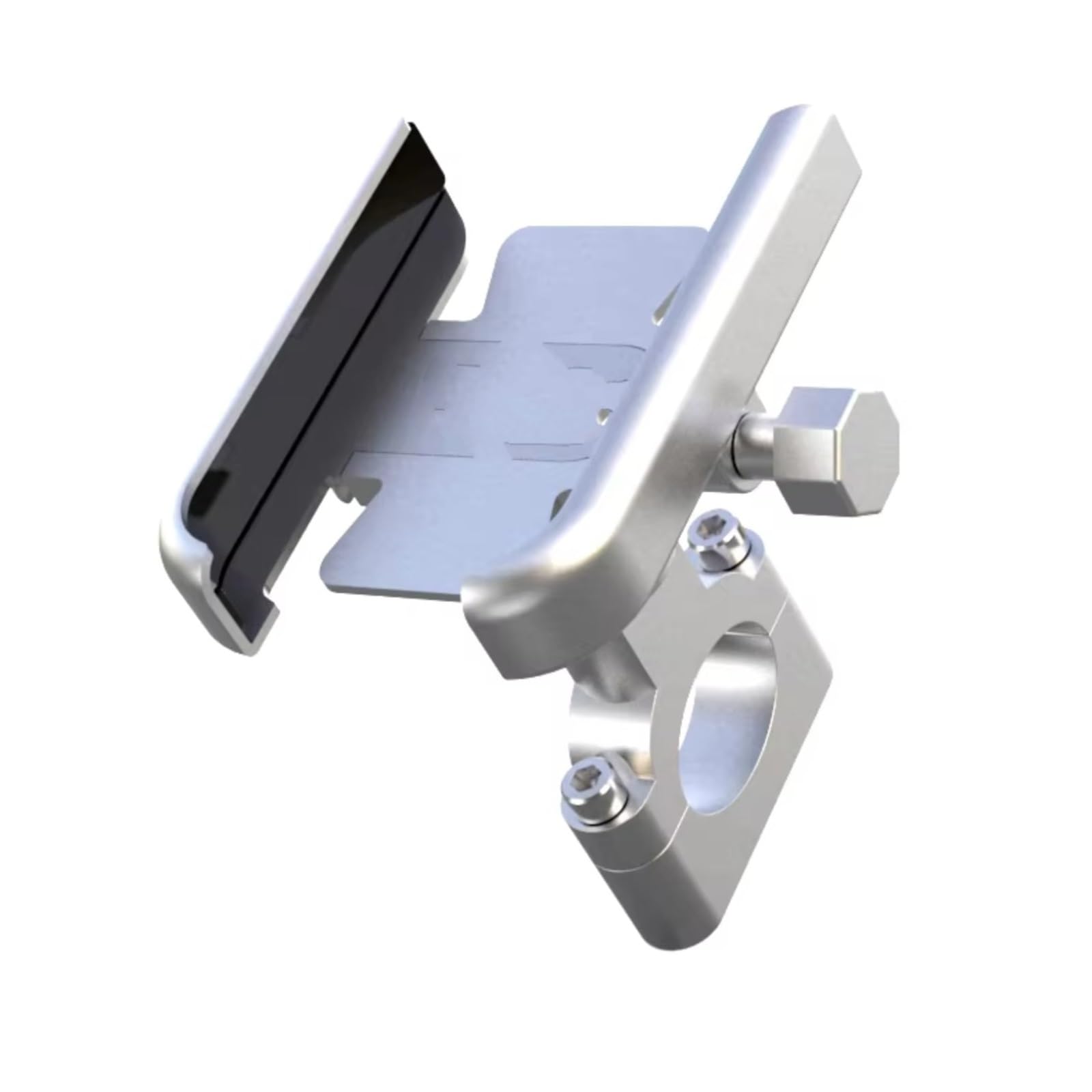 CFAYRLMS Handyhalterung Kompatibel Mit Yamaha Für T-Max 500 Für TMAX 500 560 Für TMax 530 Motorrad Lenker Handy GPS Halterung Unterstützungshalter Universal(Silver,Handlebar) von CFAYRLMS
