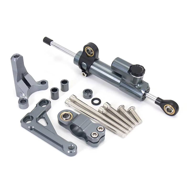 CFAYRLMS Lenkungsdämpfer Einstellbarer Für CB 1000 R Für CB1000R Für CB1000 R 2018-2023 Universal Motorrad Lenkung Dämpfung Stabilisator Unterstützung Halterung Kit(Gray) von CFAYRLMS