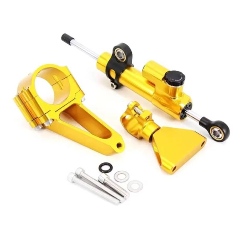 CFAYRLMS Lenkungsdämpfer Einstellbarer Für CBR600 Für F4i 1999 2000 2001 2002-2007 Motorrad Lenkung Stabilisieren Stabilisieren Dämpfer Linear Stoßdämpfer(Yellow) von CFAYRLMS