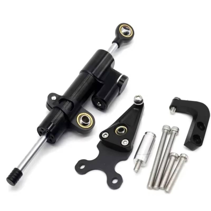 CFAYRLMS Lenkungsdämpfer Einstellbarer Für CBR650R Für CBR650R 2019 2020 2021 2022 2023 Universal Motorrad Lenkung Stabilisieren Dämpfer Halterung Lenker Kit(Black) von CFAYRLMS