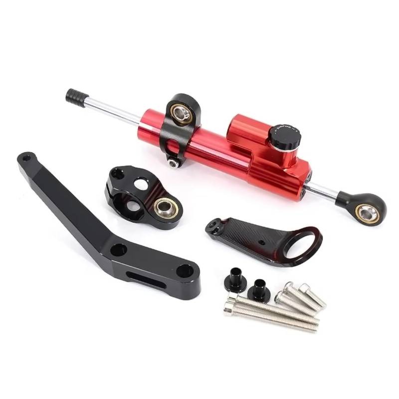 CFAYRLMS Lenkungsdämpfer Einstellbarer Für CBR954RR 2002 2003 Für CBR929RR Für CBR900RR 2000 2001 CNC Motorrad Lenkung Stabilisieren Dämpfer Halterung Montieren(Red-Black) von CFAYRLMS
