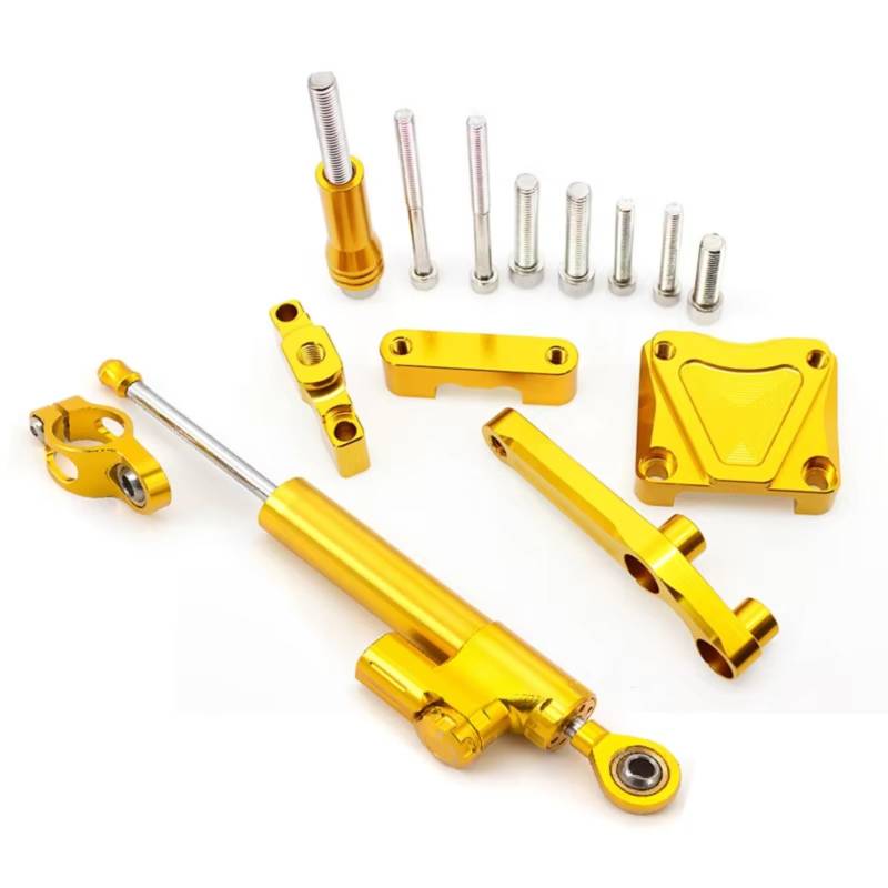 CFAYRLMS Lenkungsdämpfer Einstellbarer Für EX300 Für NINJA300 2013-2017 2016 2015 2014 2013 Universal Motorrad Dämpfer Lenkung Stabilisieren Halterung Teile(Yellow) von CFAYRLMS
