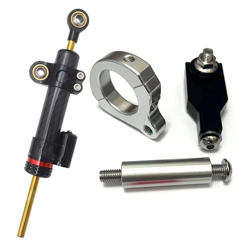 CFAYRLMS Lenkungsdämpfer Einstellbarer Für Forza Für Fosa 350 Für NSS350 2021 2022 2023 Universal Motorrad Lenkung Stabilisieren Dämpfer Halterung Zubehör(Black) von CFAYRLMS
