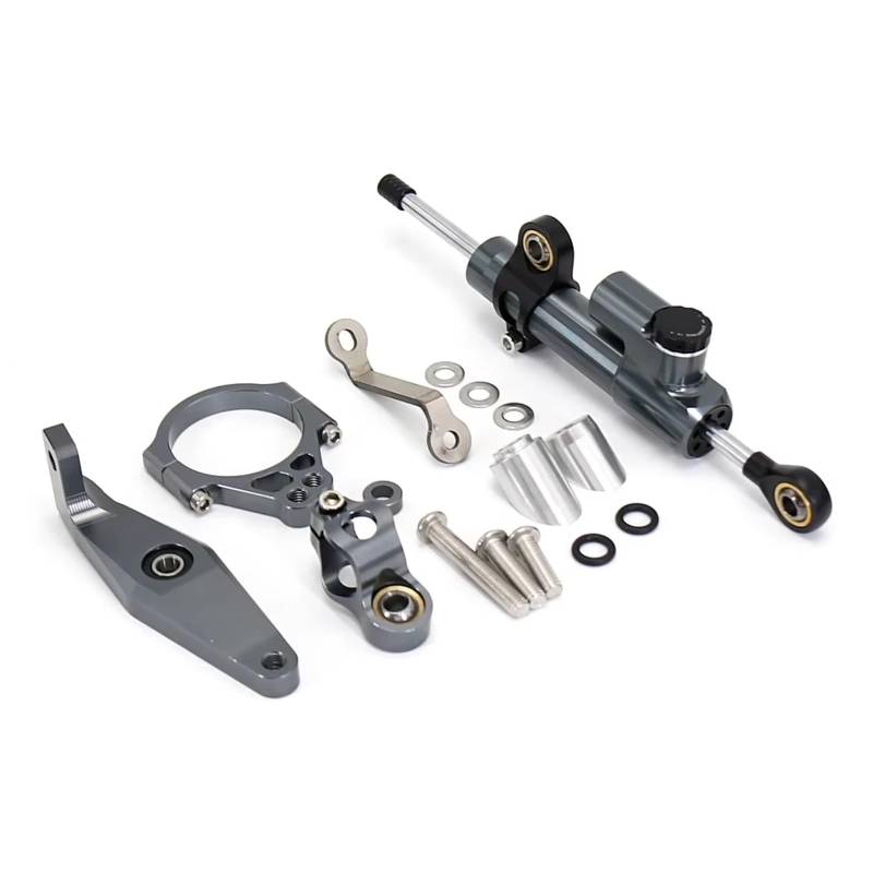CFAYRLMS Lenkungsdämpfer Einstellbarer Für MT 09 Für MT09 SP Für MT-09 SP 2021-2023 Motorrad Lenkung Stabilisieren Dämpfer Unterstützung Montage Zubehör Kit(Gray) von CFAYRLMS