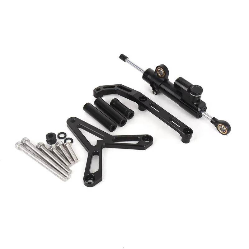 CFAYRLMS Lenkungsdämpfer Einstellbarer Für Tracer 9 Für TRACER9 GT Für Tracer9 2021-2023 Motorrad Lenkung Dämpfer Stabilisator Halterung Halterung Universal Kit(Black) von CFAYRLMS