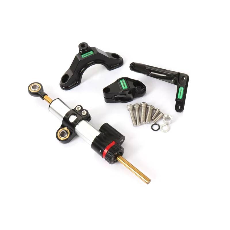 CFAYRLMS Lenkungsdämpfer Einstellbarer Für ZX6R Für ZX6R 2024 Motorrad Lenkung Stabilisieren Dämpfer Stoßdämpfer Halterung Linear Einstellbare Kit Zubehör(Silver) von CFAYRLMS