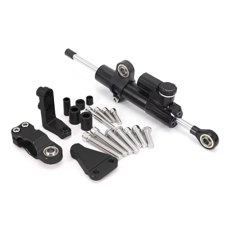 CFAYRLMS Lenkungsdämpfer Einstellbarer Kompatibel Mit Aprilia Für RS660 Für RS 600 Für Rs660 2021 2022 2023 Motorrad CNC Dämpfer Lenkstabilisator Lineare Umgekehrte Halterung(Black1) von CFAYRLMS