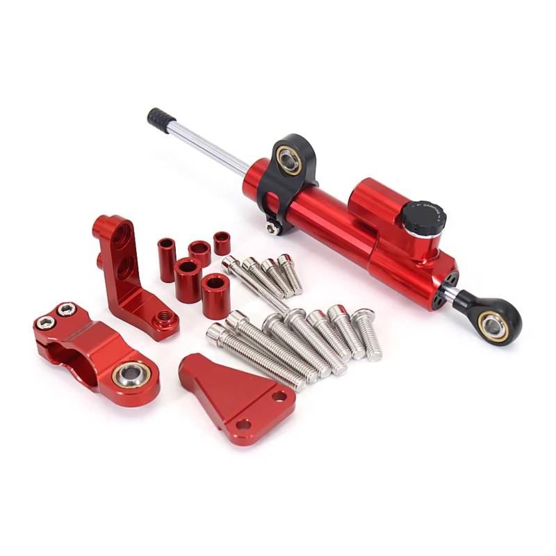 CFAYRLMS Lenkungsdämpfer Einstellbarer Kompatibel Mit Aprilia Für RS660 Für RS 600 Für Rs660 2021 2022 2023 Motorrad CNC Dämpfer Lenkstabilisator Lineare Umgekehrte Halterung(Red) von CFAYRLMS