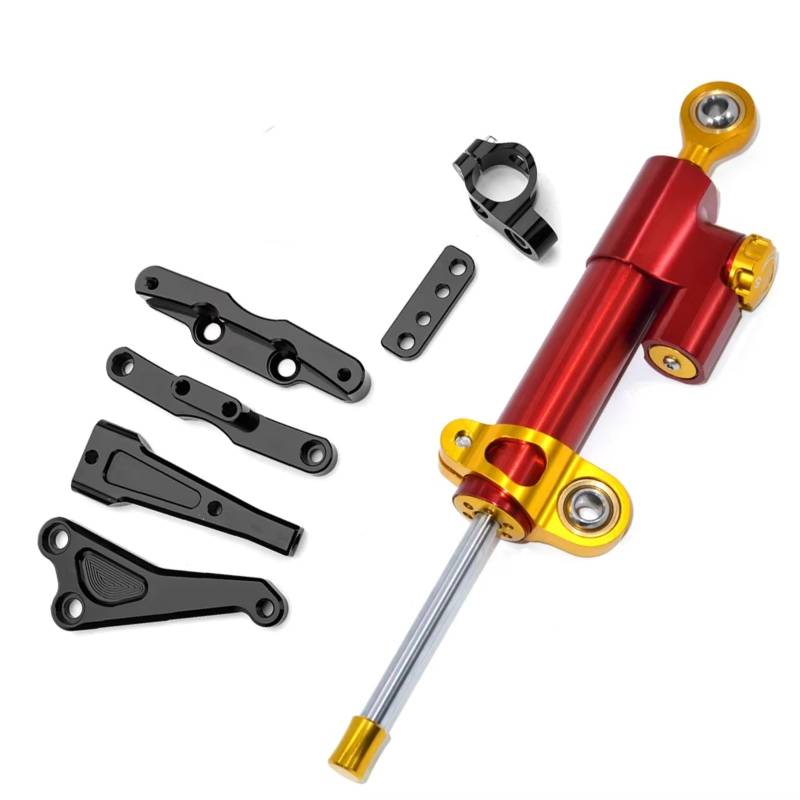 CFAYRLMS Lenkungsdämpfer Einstellbarer Kompatibel Mit CB650F Für CB650-F Motorrad Dämpferlenkung Stabilisierungssteuerung Montagehalterungs Kit(Red2) von CFAYRLMS