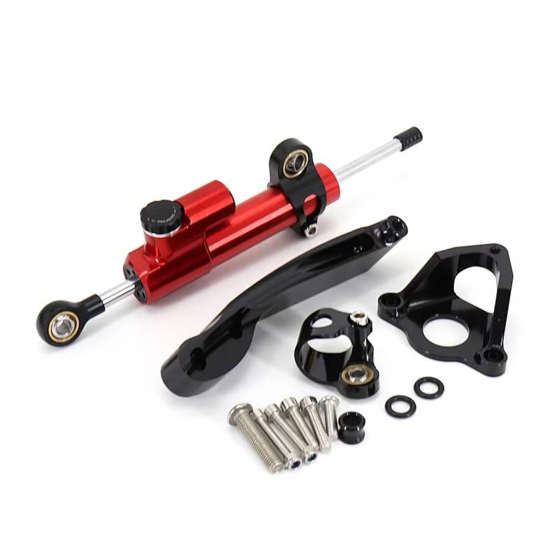 CFAYRLMS Lenkungsdämpfer Einstellbarer Kompatibel Mit CBR600RR Für CBR 600RR Für CBR600-RR Stoßdämpfer 2007-2016 Motorrad Lenkung Stabilisieren Dämpfer Halterung Montieren(Red2) von CFAYRLMS