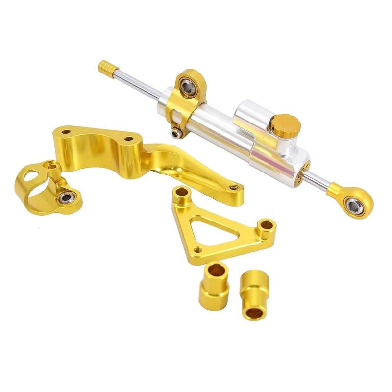 CFAYRLMS Lenkungsdämpfer Einstellbarer Kompatibel Mit Ducati 696 796 795 Für Monster 2008 Motorrad Stabilisator Dämpfer Lenkung Montage Zubehör Halterung(Yellow1) von CFAYRLMS