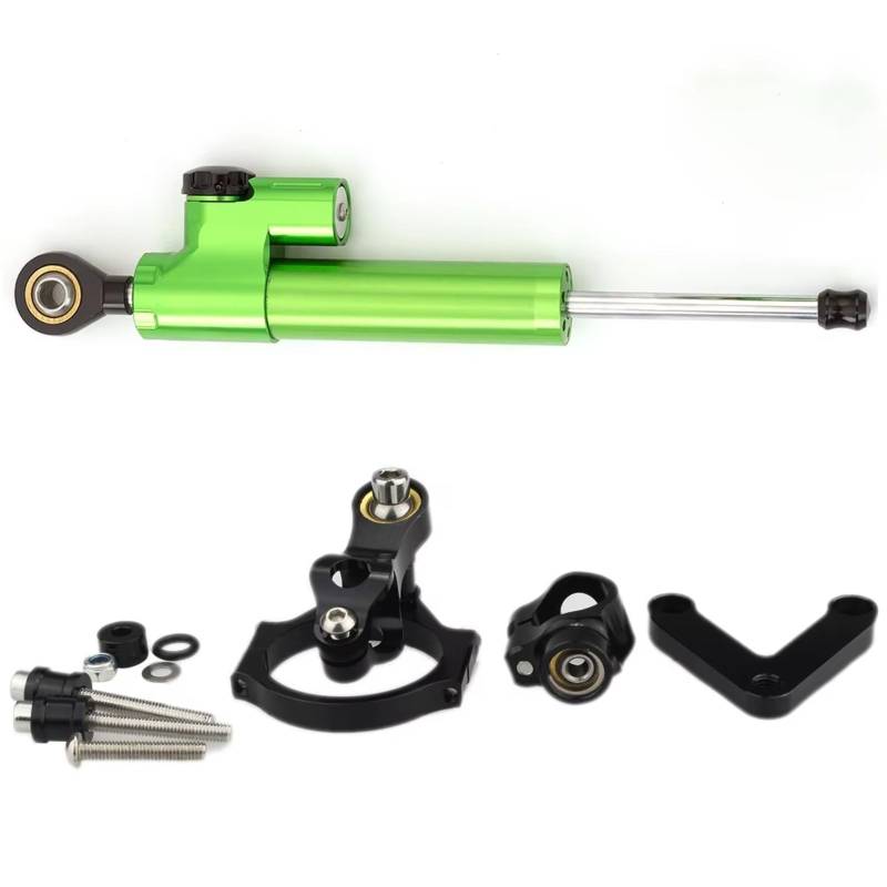 CFAYRLMS Lenkungsdämpfer Einstellbarer Kompatibel Mit Ducati 848 2008–2010 Motorrad Stabilisator Dämpfer Lenkungshalterung Stützsatz CNC Verstellbar(Green) von CFAYRLMS