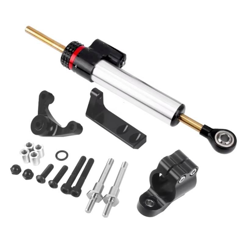 CFAYRLMS Lenkungsdämpfer Einstellbarer Kompatibel Mit Ducati Für Hypermotard 821 2013–2015 Motorrad Lenkstabilisierung Dämpferhalterung Halterung Lenkerstabilisator(Silver) von CFAYRLMS