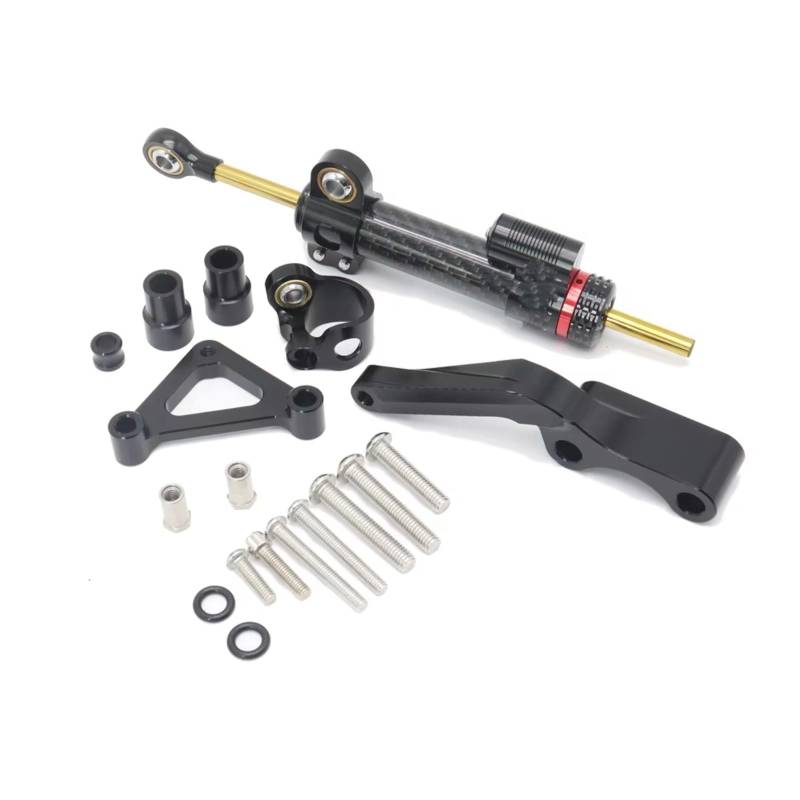 CFAYRLMS Lenkungsdämpfer Einstellbarer Kompatibel Mit Ducati Für Monster 1100 1100S Ab 2008 Motorrad modifizierter Lenkungsdämpfer Stabilisator Montagehalterungs Unterstützungssatz(Black) von CFAYRLMS