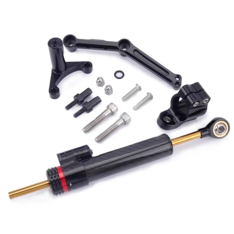 CFAYRLMS Lenkungsdämpfer Einstellbarer Kompatibel Mit Ducati Für Monster 1200 2014–2021 Motorradlenkung Stabilisierende Dämpferhalterung Lineare Stoßdämpfermontage, Ing(Black) von CFAYRLMS