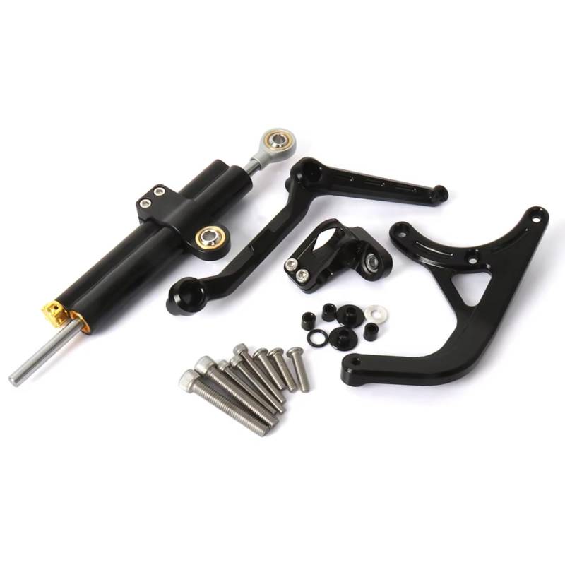 CFAYRLMS Lenkungsdämpfer Einstellbarer Kompatibel Mit Ducati Für Multistrada V4 RS 2024 Für Multistrada V4 S Pikes Peak 2021–2024 Motorräder Dämpfer-Montagehalterungs Set(Black) von CFAYRLMS