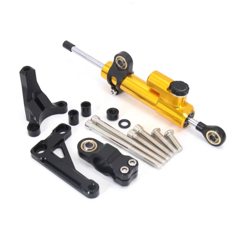 CFAYRLMS Lenkungsdämpfer Einstellbarer Kompatibel Mit Für CB1000R Für CB1000 R Für CB-1000R 2018-2023 Motorrad Stabilisator Lenkung Dämpfer Montage Halterung Zubehör Kit(Yellow1) von CFAYRLMS