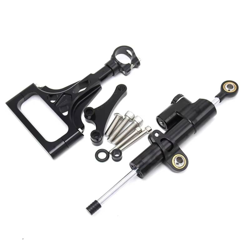CFAYRLMS Lenkungsdämpfer Einstellbarer Kompatibel Mit Für Z1000 Für Z750 2003–2009 Motorrad Lenkungsstabilisator Dämpfer Montagehalterung Kit Linearer Stoßdämpfer(Black1) von CFAYRLMS