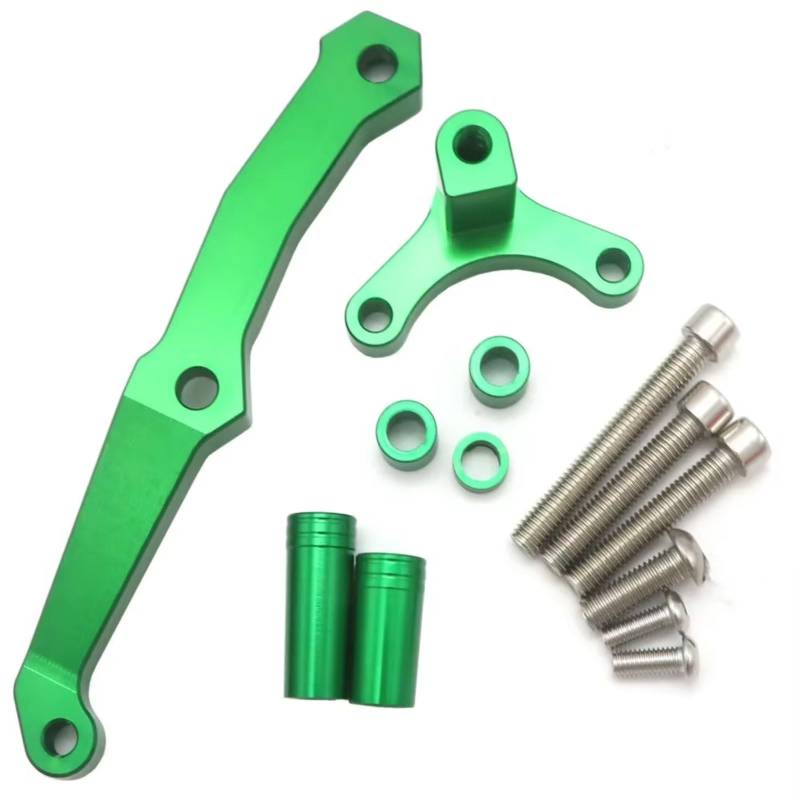 CFAYRLMS Lenkungsdämpfer Einstellbarer Kompatibel Mit Für Z800 2013 2014 2015 2016 Motorrad Stabilisator Dämpfer Komplette Lenkungsmontage CNC Universalhalterung(Green) von CFAYRLMS