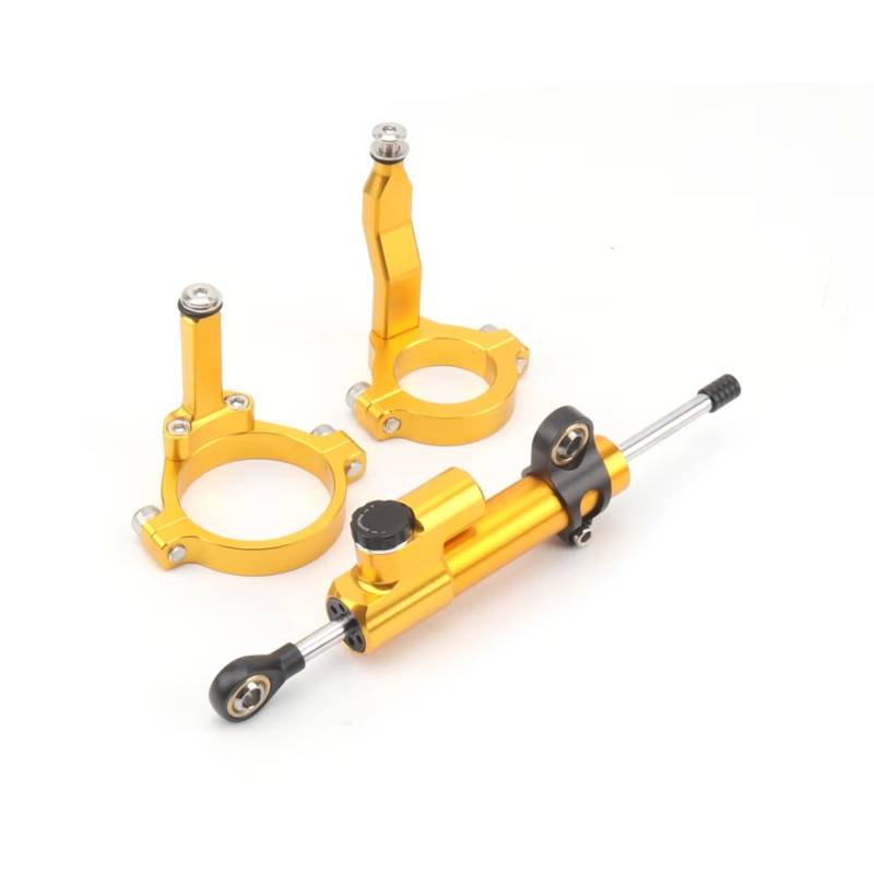 CFAYRLMS Lenkungsdämpfer Einstellbarer Kompatibel Mit Für ZX-4R Für ZX 4R Für ZX4R Für ZX-4RR Für ZX 4RR 2023- Motorrad Stabilisator Lenkungsdämpfer Halterungssatz(Yellow2) von CFAYRLMS