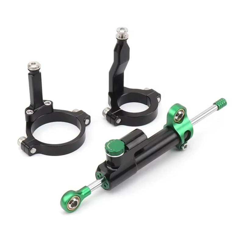 CFAYRLMS Lenkungsdämpfer Einstellbarer Kompatibel Mit Für ZX-4R Für ZX4R Für ZX-4RR Für ZX 4RR 2023- Motorrad Lenkungsdämpfer Montagehalterung CNC Stabilisator Kit(Black 3) von CFAYRLMS