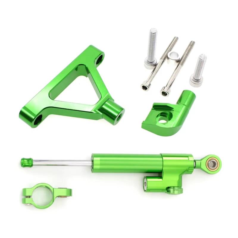 CFAYRLMS Lenkungsdämpfer Einstellbarer Kompatibel Mit Für ZX10R 2004-2005 Universal Motorraddämpfer Lenkung Stabilisieren Dämpferhalterung Unterstützt Linearabsorber(Green) von CFAYRLMS