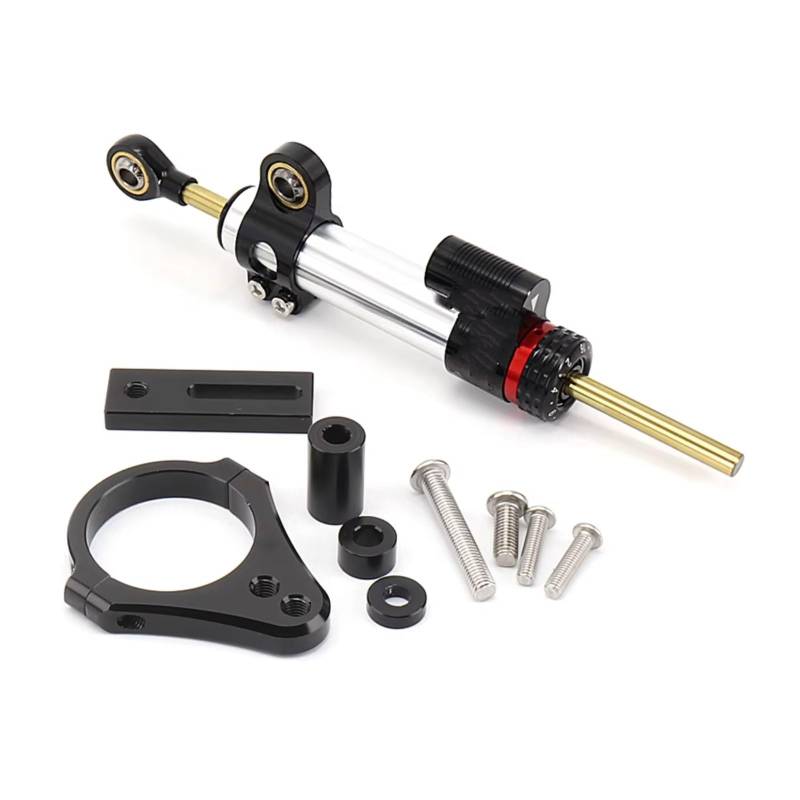 CFAYRLMS Lenkungsdämpfer Einstellbarer Kompatibel Mit Street Für Triple Für 765RS Für 765 RS Universal Motorräder Lenkstabilisator Dämpfer Montagehalterung Verstellbar Kit(Silver) von CFAYRLMS