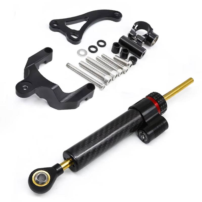 CFAYRLMS Lenkungsdämpfer Einstellbarer Kompatibel Mit Suzuki Für GSR600 2006–2010 Motorrad Lenkungsdämpfer Stabilisator Halterung Montage Unterstützungs Kit Teile(Black) von CFAYRLMS