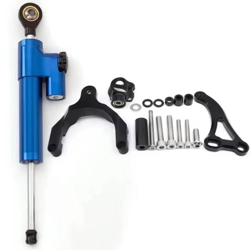 CFAYRLMS Lenkungsdämpfer Einstellbarer Kompatibel Mit Suzuki Für GSXS 750 Für GSXS750 2017–2024 Motorrad Stoßdämpfer Stabilisator Halterung Verstellbare Halterung Stützsatz Universell(Blue) von CFAYRLMS