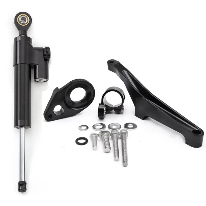 CFAYRLMS Lenkungsdämpfer Einstellbarer Kompatibel Mit Suzuki Für SV650 2016–2022 Motorrad Lenkungsdämpfer Stabilisator Halterung Montage Verstellbarer Stützsatz CNC Aluminium(Black) von CFAYRLMS