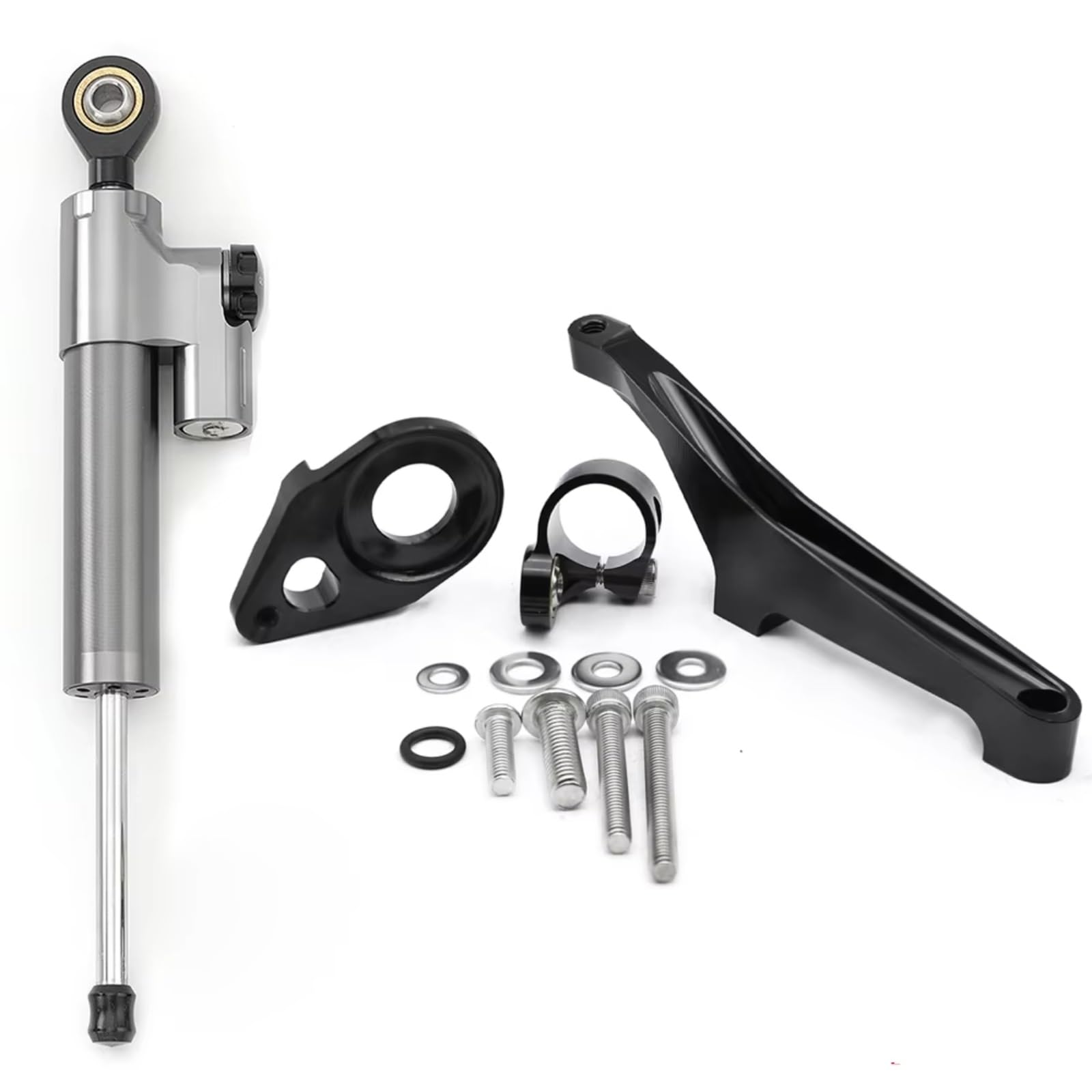 CFAYRLMS Lenkungsdämpfer Einstellbarer Kompatibel Mit Suzuki Für SV650 2016–2022 Motorrad Lenkungsdämpfer Stabilisator Halterung Montage Verstellbarer Stützsatz CNC Aluminium(Gray) von CFAYRLMS