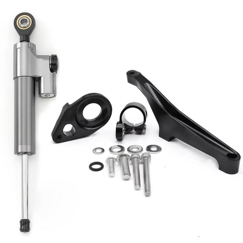 CFAYRLMS Lenkungsdämpfer Einstellbarer Kompatibel Mit Suzuki Für SV650 2016–2022 Motorrad Lenkungsdämpfer Stabilisator Halterung Montage Verstellbarer Stützsatz CNC Aluminium(Gray) von CFAYRLMS