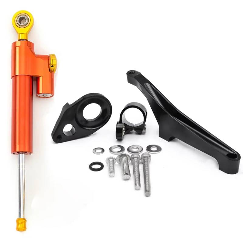 CFAYRLMS Lenkungsdämpfer Einstellbarer Kompatibel Mit Suzuki Für SV650 2016–2022 Motorrad Lenkungsdämpfer Stabilisator Halterung Montage Verstellbarer Stützsatz CNC Aluminium(Orange) von CFAYRLMS