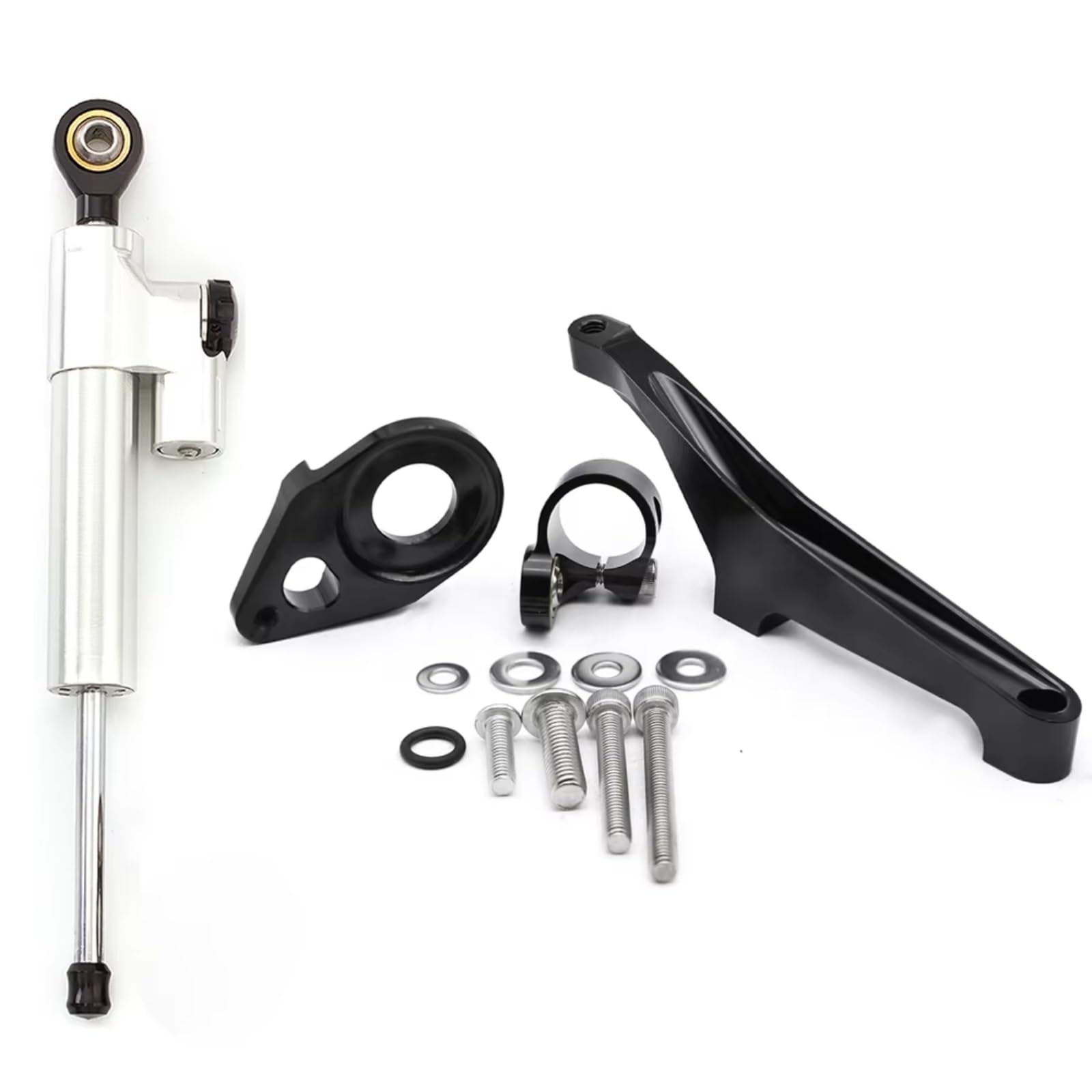 CFAYRLMS Lenkungsdämpfer Einstellbarer Kompatibel Mit Suzuki Für SV650 2016–2022 Motorrad Lenkungsdämpfer Stabilisator Halterung Montage Verstellbarer Stützsatz CNC Aluminium(Silver) von CFAYRLMS