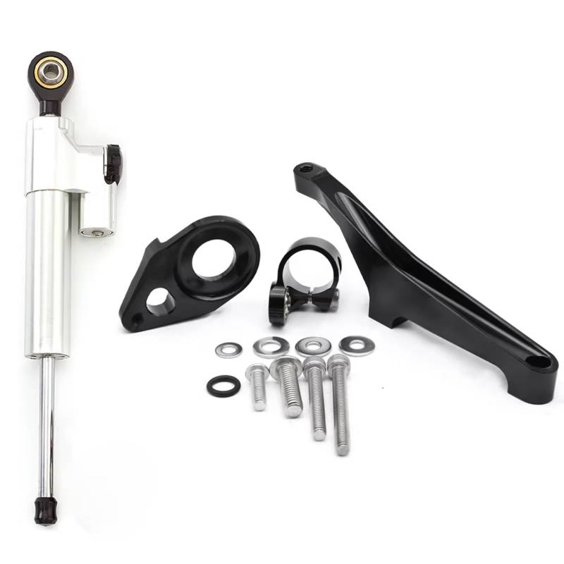 CFAYRLMS Lenkungsdämpfer Einstellbarer Kompatibel Mit Suzuki Für SV650 2016–2022 Motorrad Lenkungsdämpfer Stabilisator Halterung Montage Verstellbarer Stützsatz CNC Aluminium(Silver) von CFAYRLMS