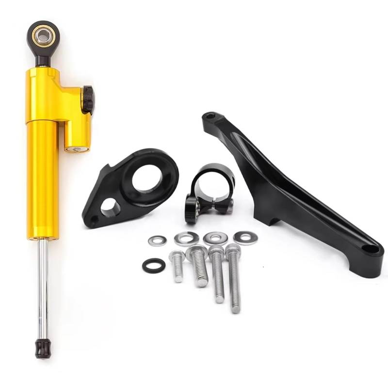 CFAYRLMS Lenkungsdämpfer Einstellbarer Kompatibel Mit Suzuki Für SV650 2016–2022 Motorrad Lenkungsdämpfer Stabilisator Halterung Montage Verstellbarer Stützsatz CNC Aluminium(Yellow) von CFAYRLMS