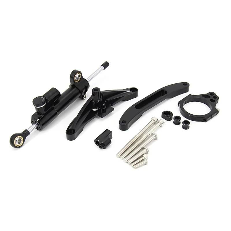 CFAYRLMS Lenkungsdämpfer Einstellbarer Kompatibel Mit Yamaha Für FZ1 Für 2006–2015 Motorrad Lenkungsdämpfer Stabilisator Lineare Dämpfer Montageunterstützung(Black) von CFAYRLMS