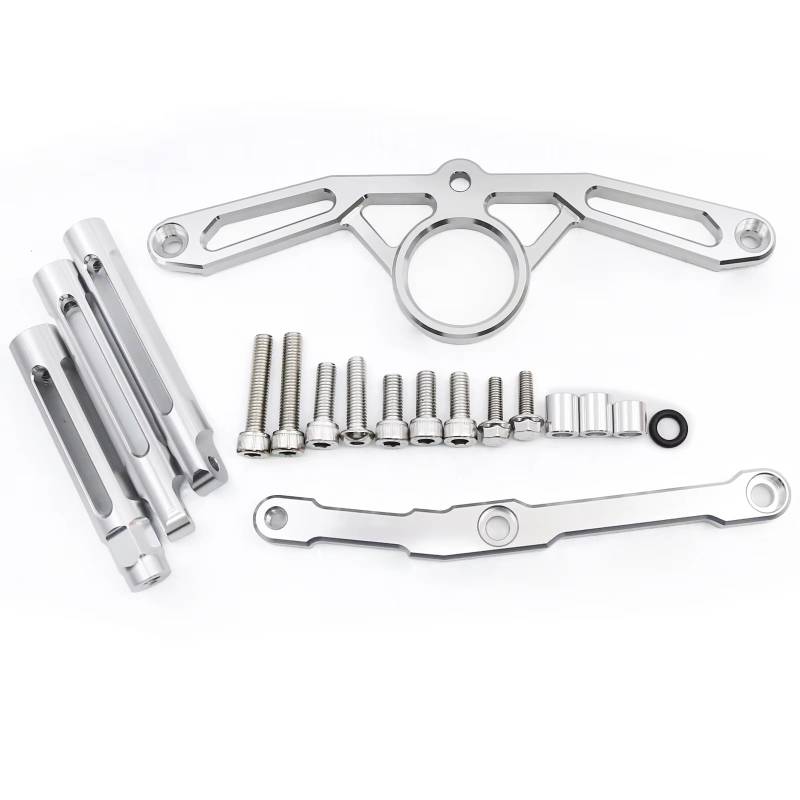 CFAYRLMS Lenkungsdämpfer Einstellbarer Kompatibel Mit Yamaha Für MT09 Für MT 09 Für MT-09 2023 2022 2021 Motorrad Stabilisator Dämpfer Lenkung Montage Halterung Zubehör(Silver) von CFAYRLMS