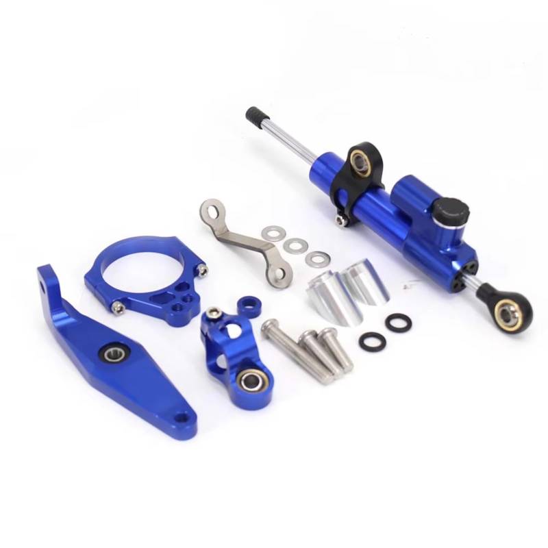 CFAYRLMS Lenkungsdämpfer Einstellbarer Kompatibel Mit Yamaha Für MT09 Für Mt09 SP 2021 2022 2023 Motorräder Stabilisieren Dämpferhalterung Lenkungsmontage Zubehör Kit(Blue) von CFAYRLMS