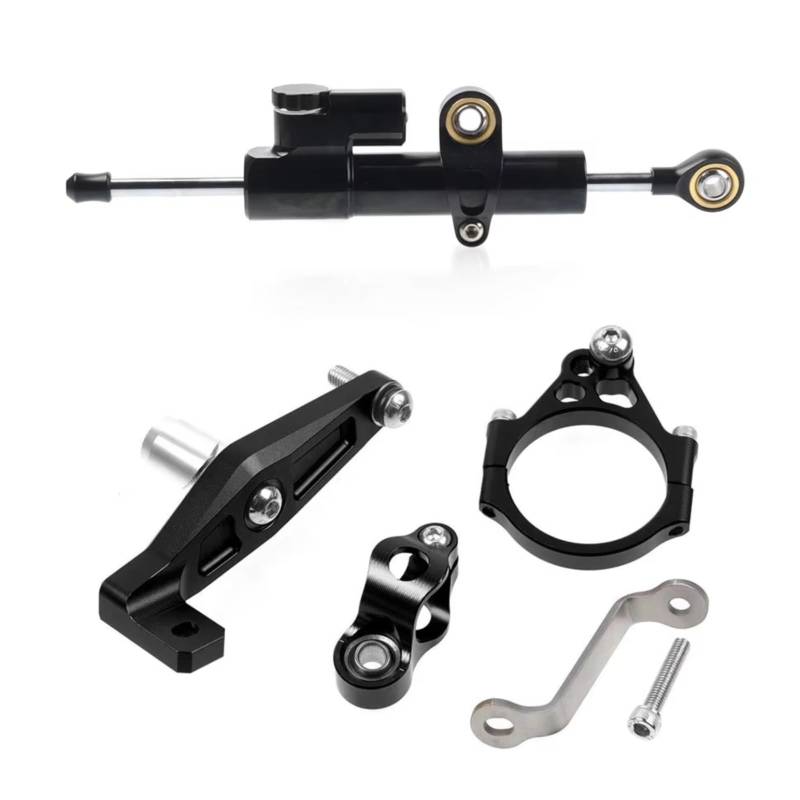 CFAYRLMS Lenkungsdämpfer Einstellbarer Kompatibel Mit Yamaha Für Mt09 Für Mt09 Sp 2021 2022 2023 2024 Motorrad Lenkungsdämpfer Halterung Stabilisator Montage Verstellbar(Black) von CFAYRLMS